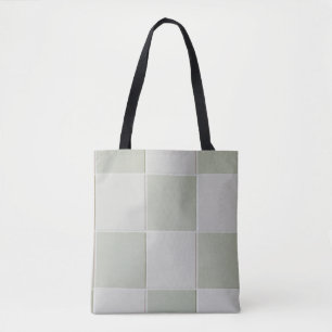 Grey and white tiles tote bag