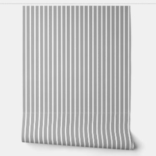 Grey And White Traditional Stripes Wallpaper