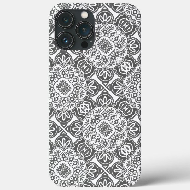  Grey and  White Tribal  iPhone case (Back)