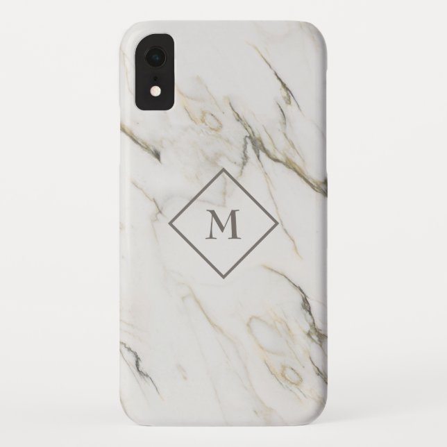 Grey And White White Marble Stone Case-Mate iPhone Case (Back)
