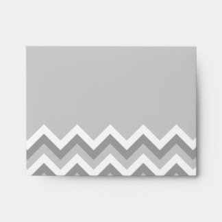 Grey and White Zig Zag Pattern. Part Plain Grey. Envelopes