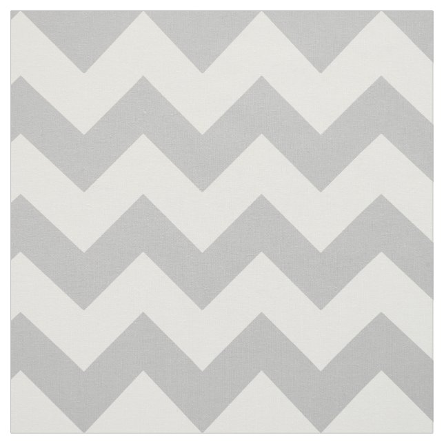Grey and White Zigzag Chevron Pattern Fabric (Swatch)