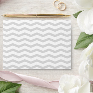 Grey and white zigzag chevron pattern wedding envelope
