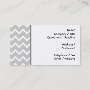 Grey and White Zigzag Stripes. Business Card