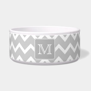 Grey and White Zigzags with Custom Monogram.