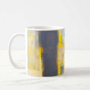 Grey and Yellow Abstract Art Paintingabstract,art, Coffee Mug