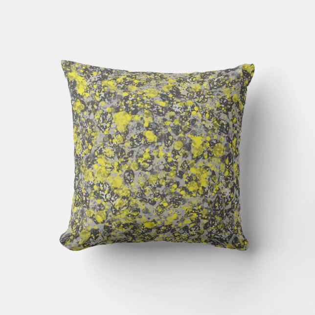 grey and yellow abstract cushion (Front)