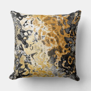 Grey and yellow abstract cushion