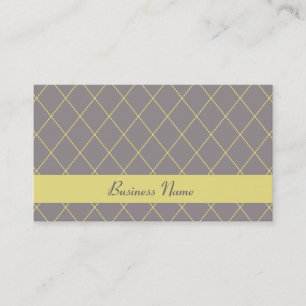 Grey and Yellow Argyle Business Cards