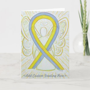 Grey and Yellow Awareness Ribbon Angel Custom Card