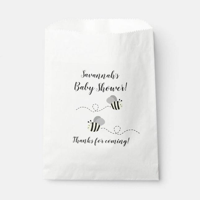 Grey and Yellow Bumble Bee Favour Bags (Front)