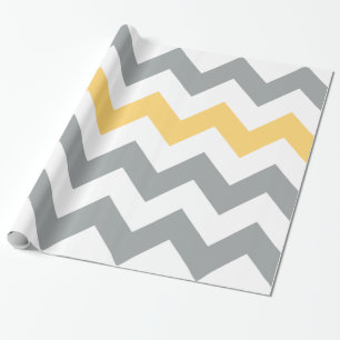 Grey and Yellow Chevron Wrapping Paper