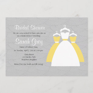 Grey And Yellow Custom Bridal Shower Invites