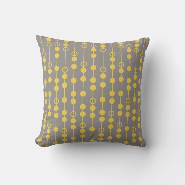 Grey and Yellow Enchantment American MOJO Pillow (Front)