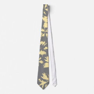 Grey and yellow floral pattern. tie