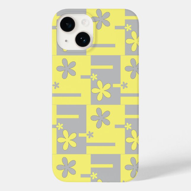grey and yellow print,  Case-Mate iPhone case (Back)