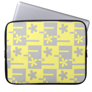 grey and yellow print,   laptop sleeve