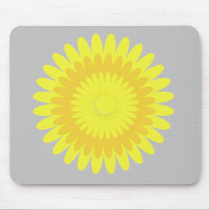 grey and yellow print, mouse mat