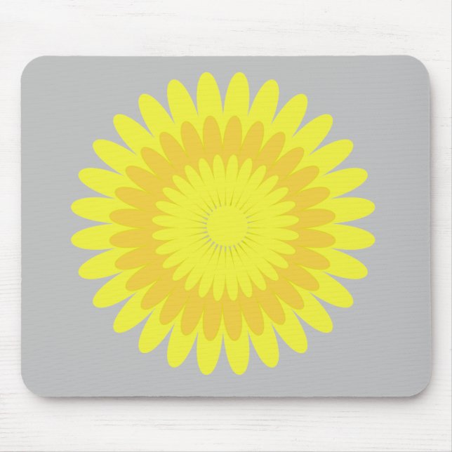 grey and yellow print, mouse mat (Front)