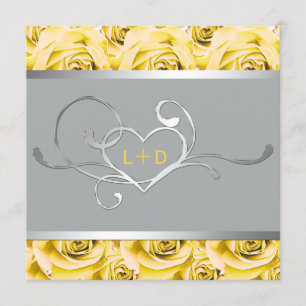 Grey and Yellow Roses Couples Shower Invitation