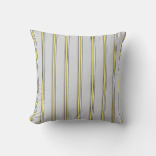 Grey and Yellow Stripes Pattern/Print Cushion