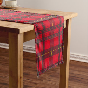 Grey and Yellow Tartan Custom Table Runner