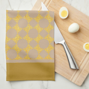 Grey And Yellow Tea Towel