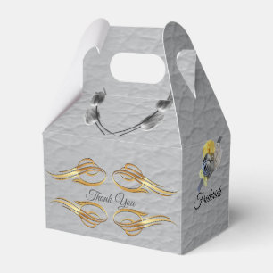Grey and Yellow tulips on texture Favour Box