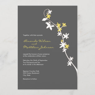 Grey and Yellow Wedding Invitations