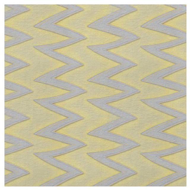Grey and yellow zigzag stripes fabric (Close Up)