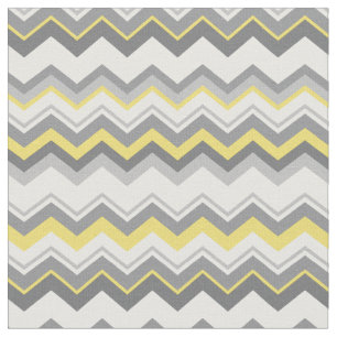 Grey and yellow zigzags, custom size fabric