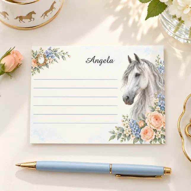 Blue Postic Note Grey Andalusian Peach and Blue Floral Post-it Notes | Zazzle
