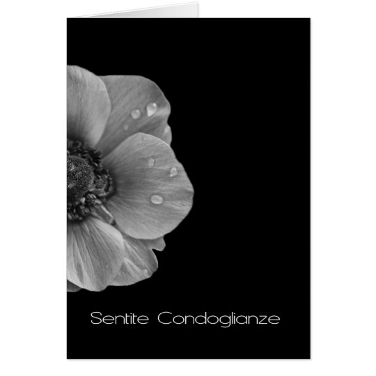 Grey Anemone symapthy card italian