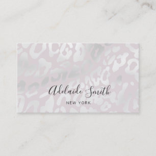 grey animal skin pattern business card