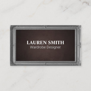 Grey Antique Frame   Brown Texture Business Card