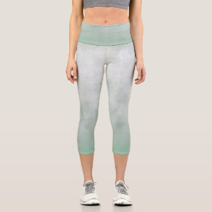 Grey Aqua geen rustic Capri Leggings