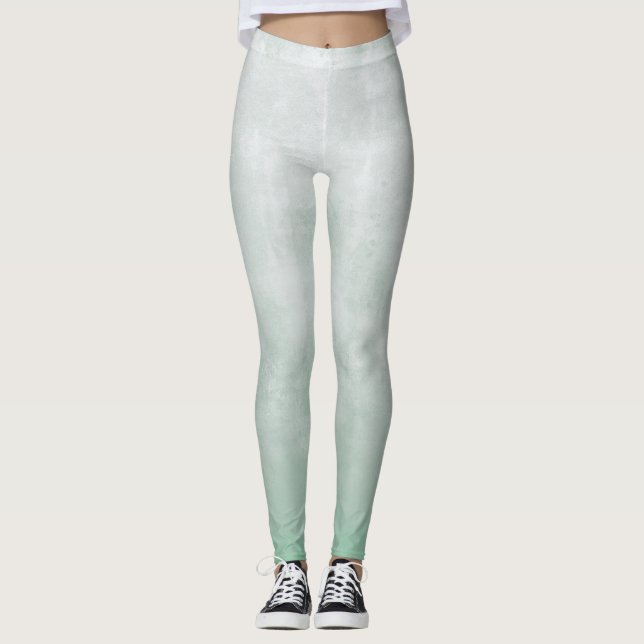 Grey Aqua geen White rustic Leggings (Front)