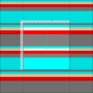 Grey, Aqua, Tan & Red Coloured Stripes Fabric