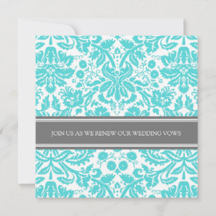 Grey Aqua Wedding Vow Renewal Invitation