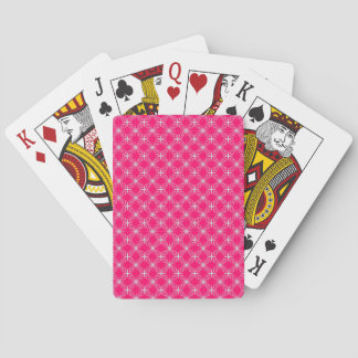 grey arabesque on red playing cards