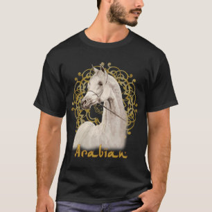 Grey Arabian horse dark tee shirt