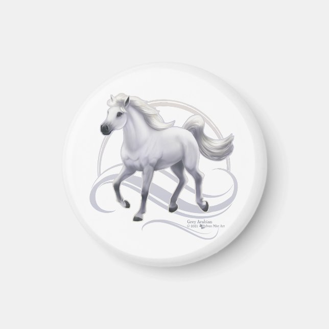 Grey Arabian Horse Magnet (Front)
