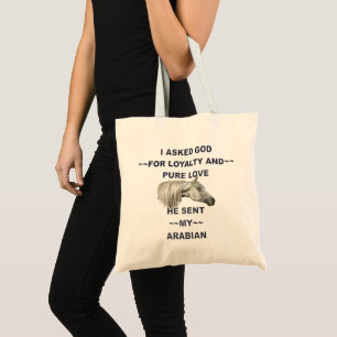 Grey Arabian Horse Tote Bag