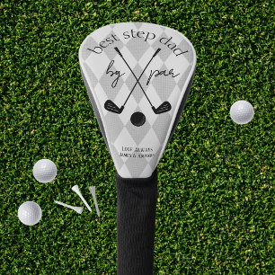 Grey Argyle Best By Par Gift for Him Golf Head Cover
