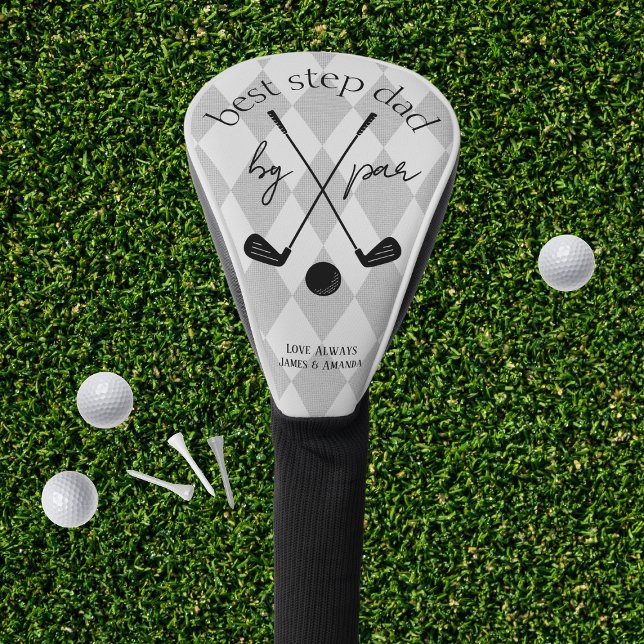 Grey Argyle Best By Par Gift for Him Golf Head Cover (Best by Par Golf Driver Head Cover. Perfect gift for Birthday, Retirement or Father's Day!)