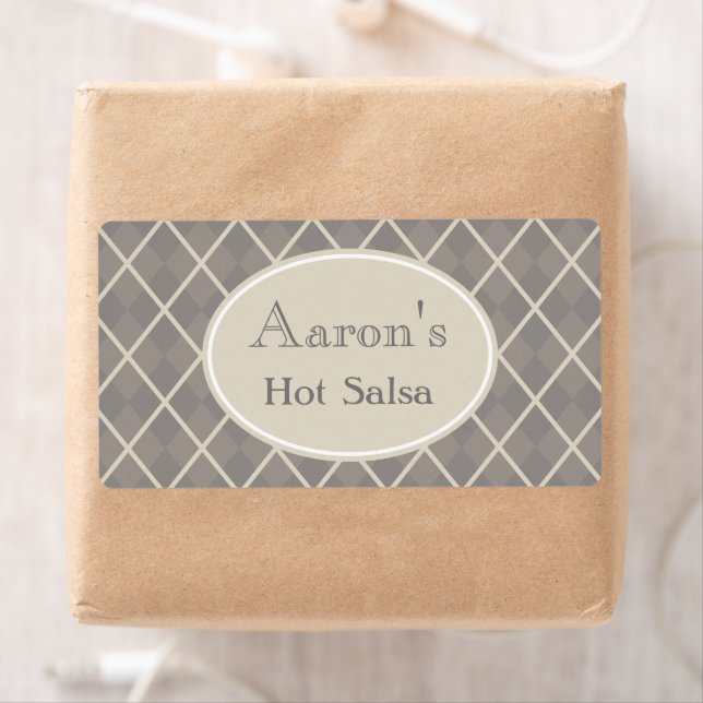 Grey Argyle Kitchen Labels (Insitu)