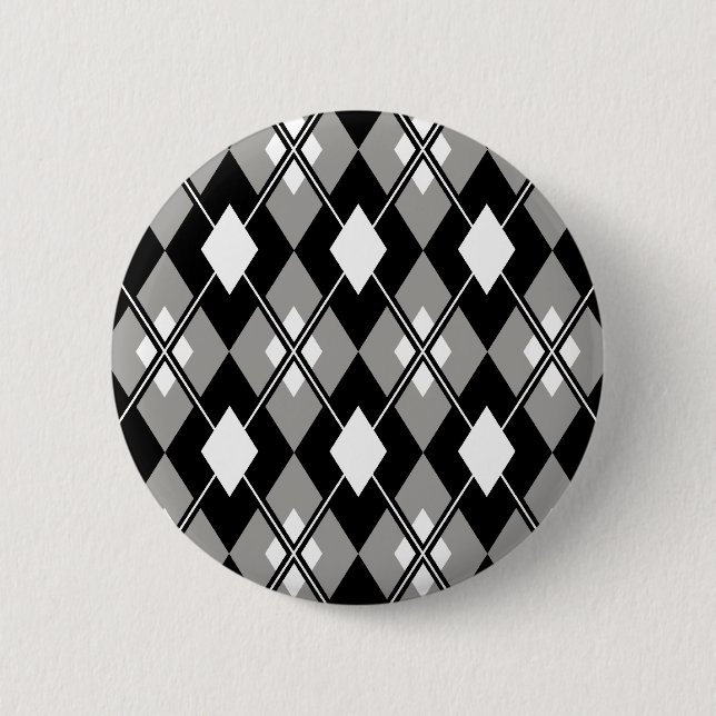 Grey Argyle Preppy Button (Front)