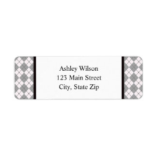 Grey Argyle Return Address Labels