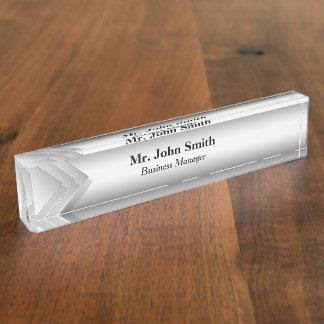 Grey Arrow Banner Desk Name Plate