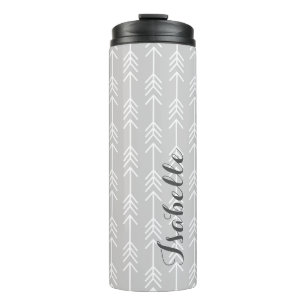 Grey Arrows Monogram Thermal Tumbler